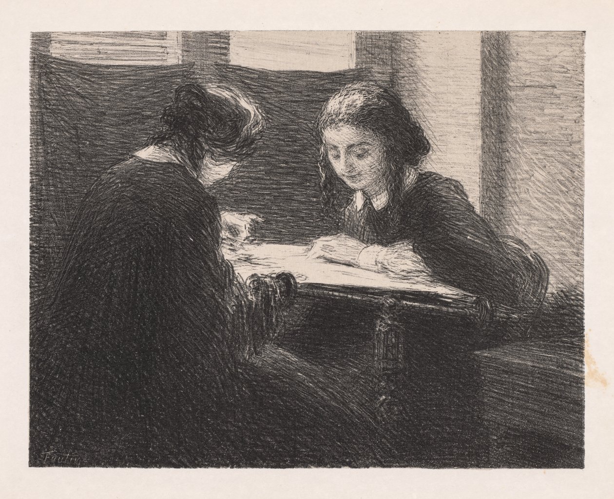 De borduursters door Henri Fantin-Latour
