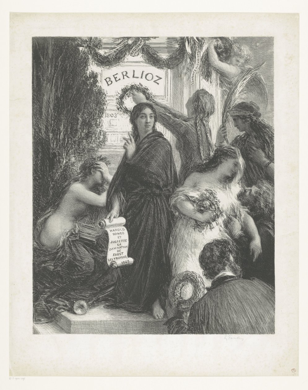 Affiche muziek Hector Berlioz door Ignace Henri Jean Fantin Latour