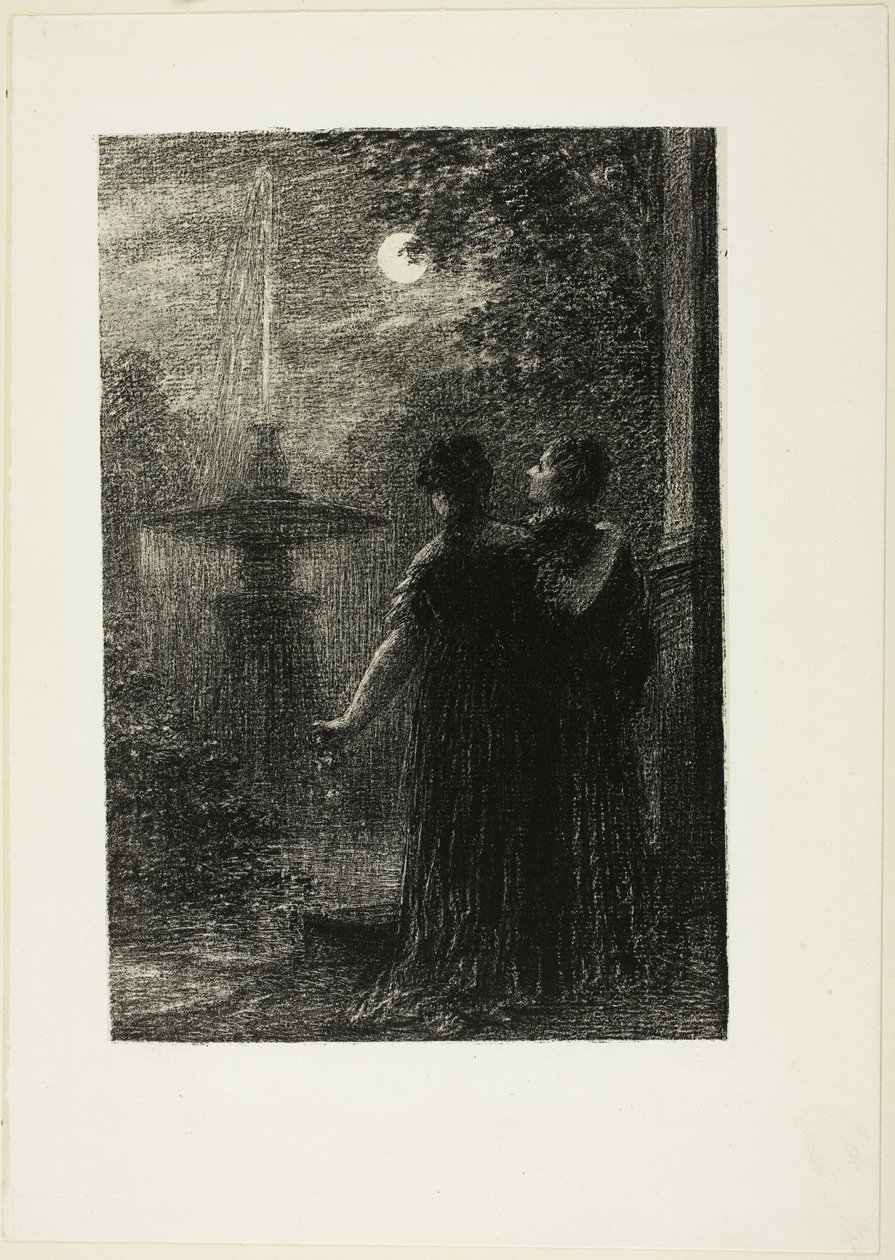 Beatrice en Benedict, akte I: Nocturne, uit de opera "Beatrice en Benedict (1862)" van Hector Berlioz door Henri Fantin Latour