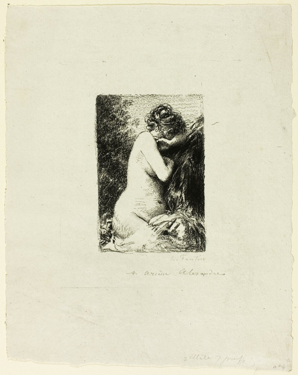 Huilende Vrouw: Studie van een zittende vrouw in rechterprofiel door Ignace Henri Jean Fantin Latour