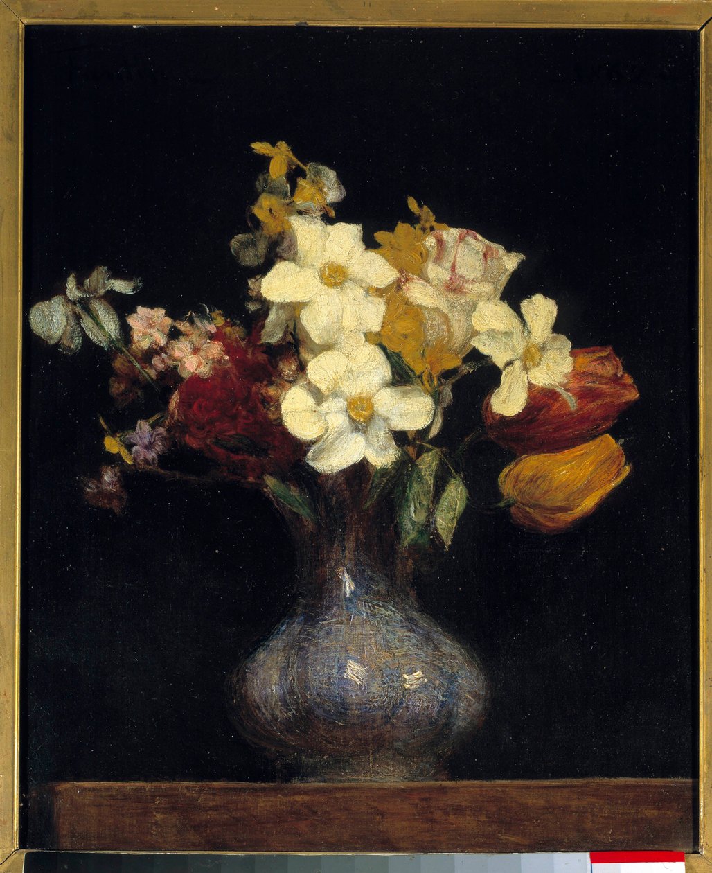 Narcissen en tulpen door Ignace Henri Jean Fantin Latour