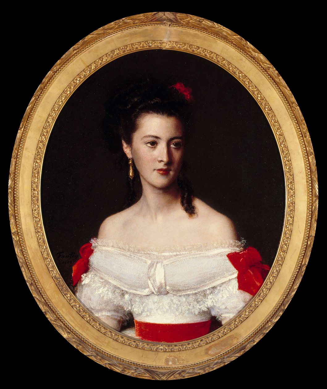 Portret van Marguerite de Biron door Ignace Henri Jean Fantin Latour