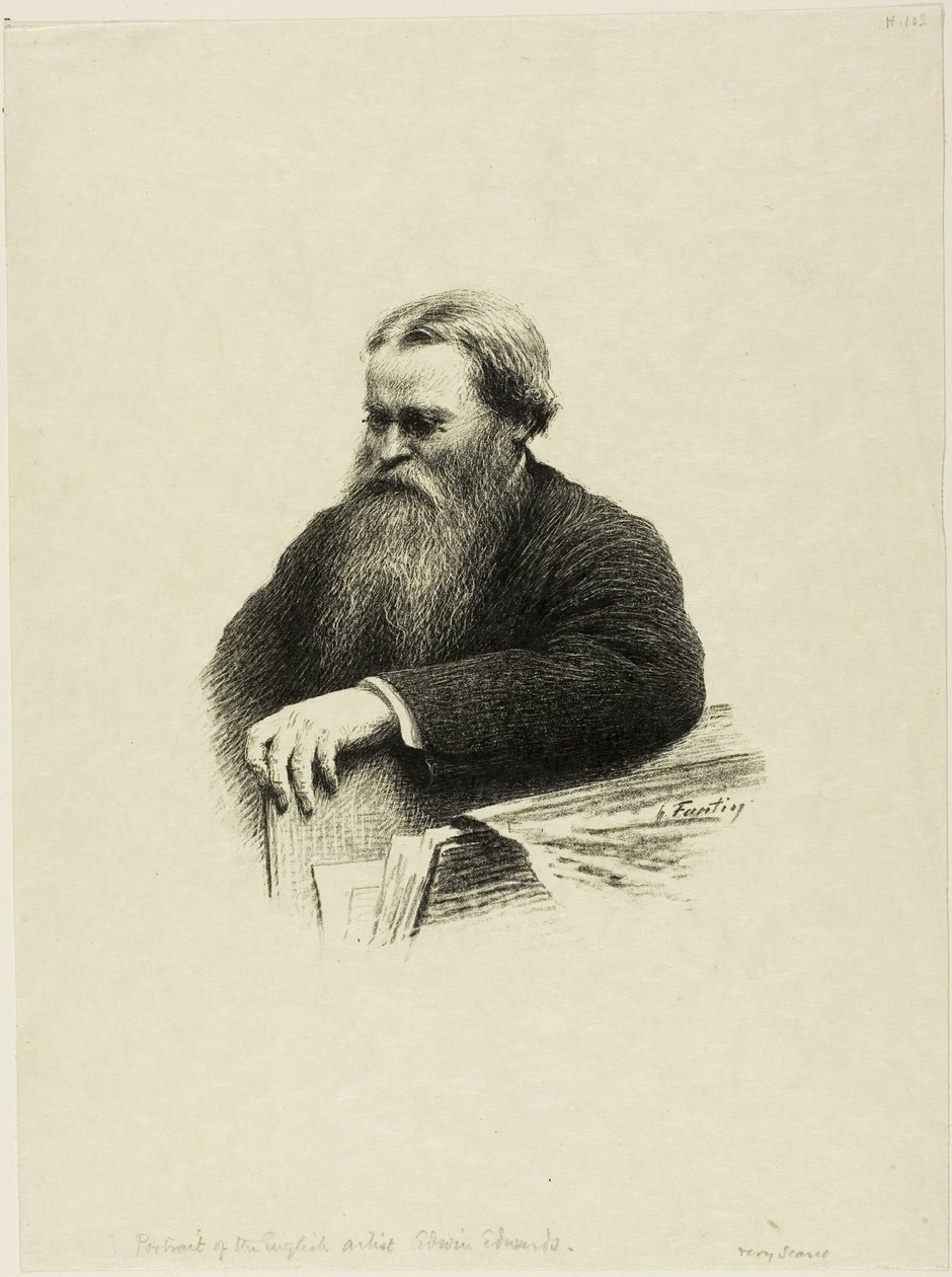 Portret van de kunstenaar Edwin Edwards door Ignace Henri Jean Fantin Latour
