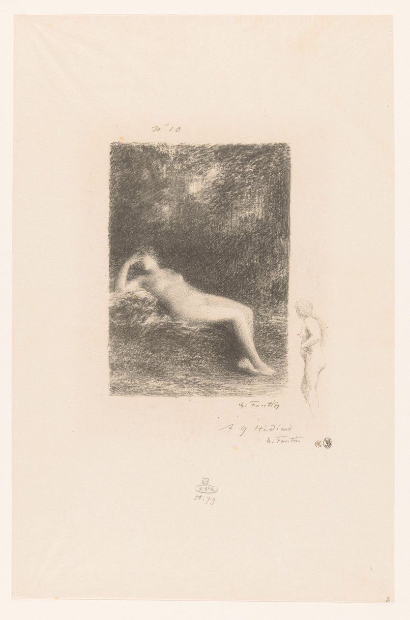 Slapende waternimf door Ignace Henri Jean Fantin Latour