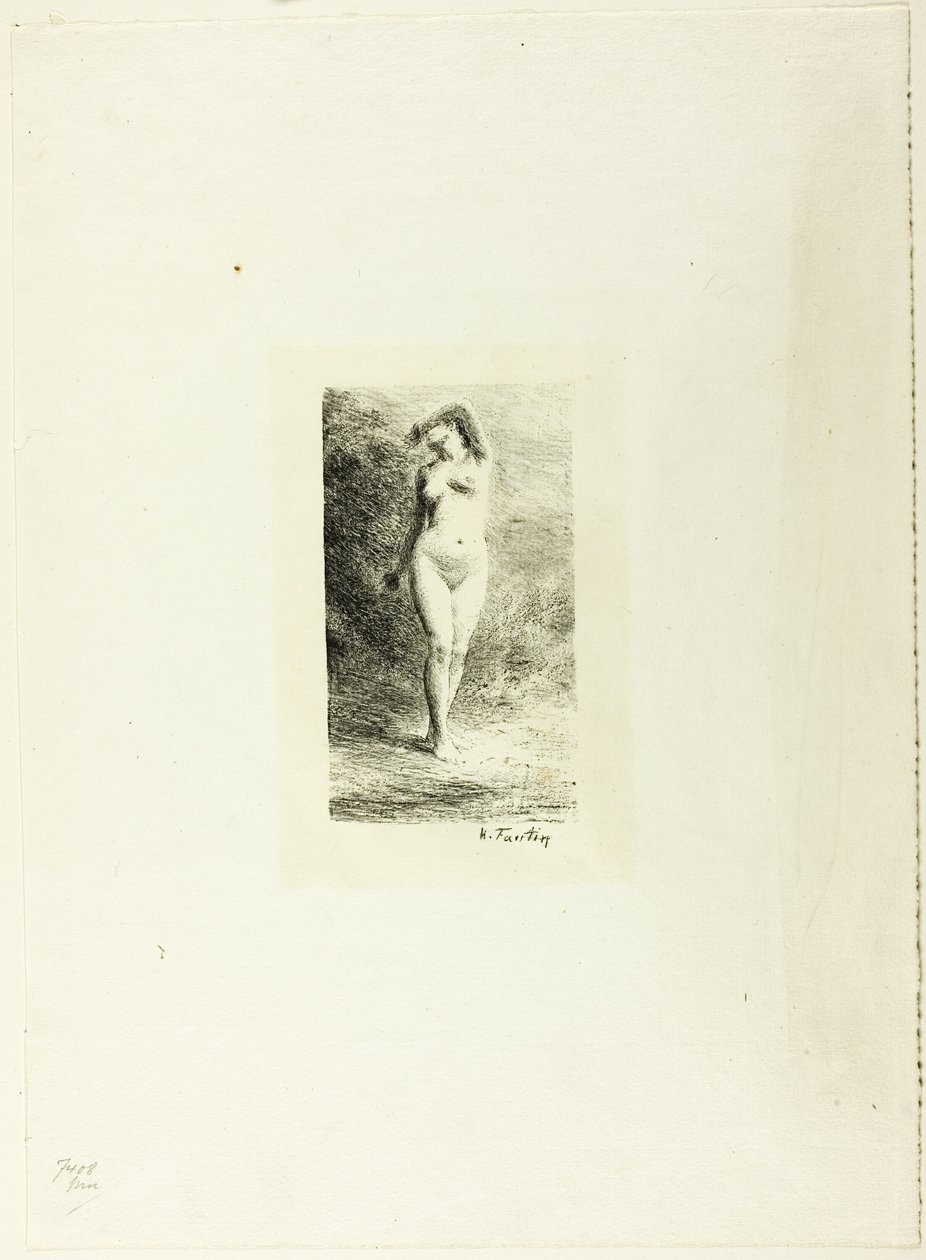 Studie van staande vrouw, van voren gezien door Ignace Henri Jean Fantin Latour