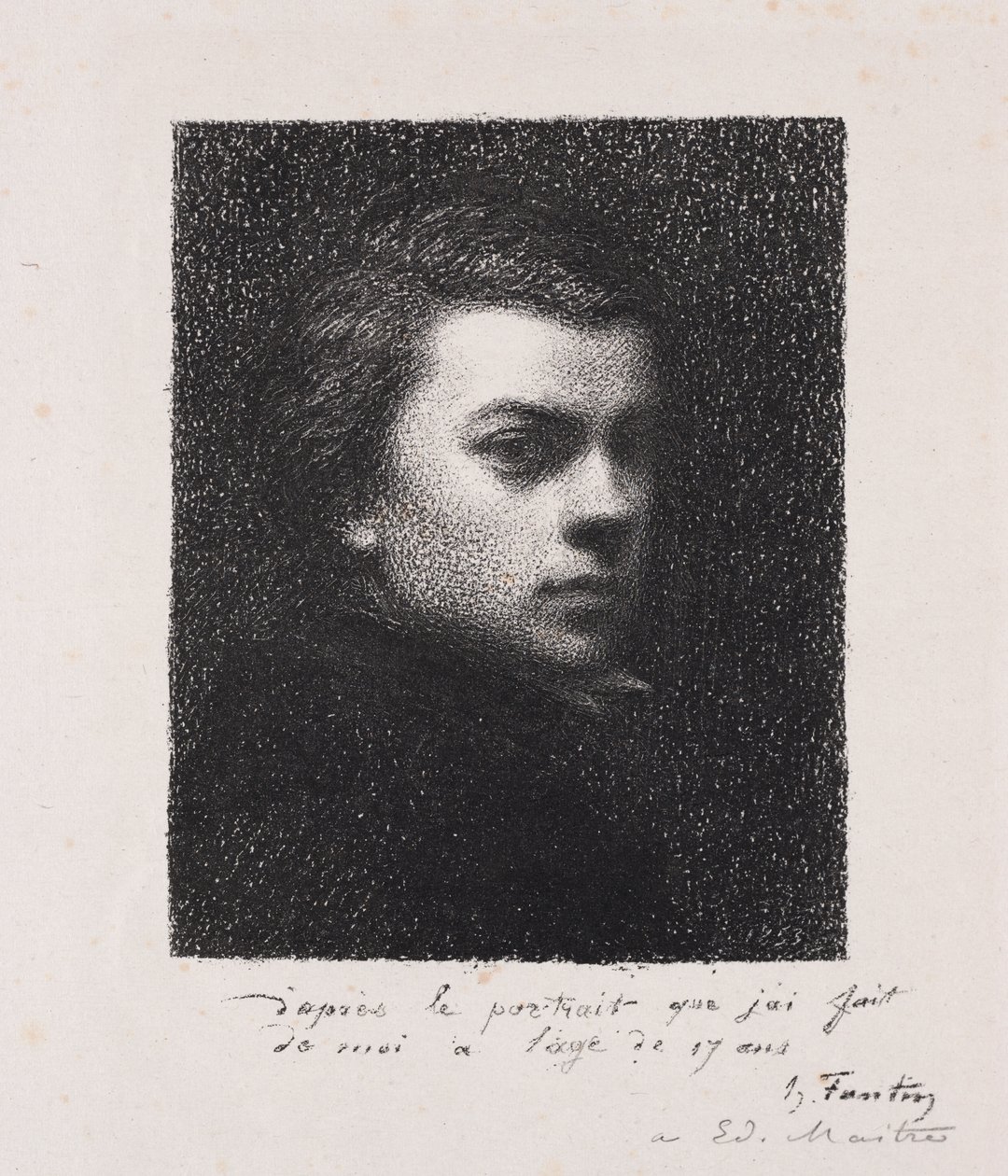 De kunstenaar op 17-jarige leeftijd door Ignace Henri Jean Fantin Latour