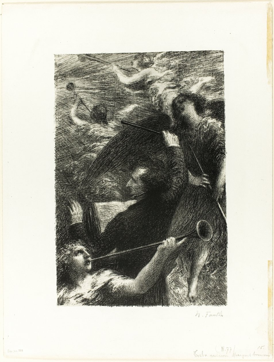 Tuba Mirum Spargens Sonum door Ignace Henri Jean Fantin Latour
