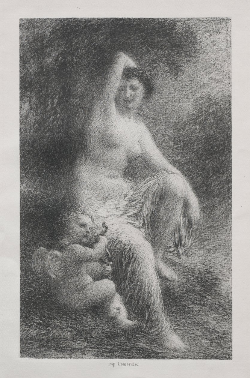 Venus en Cupido door Ignace Henri Jean Fantin Latour