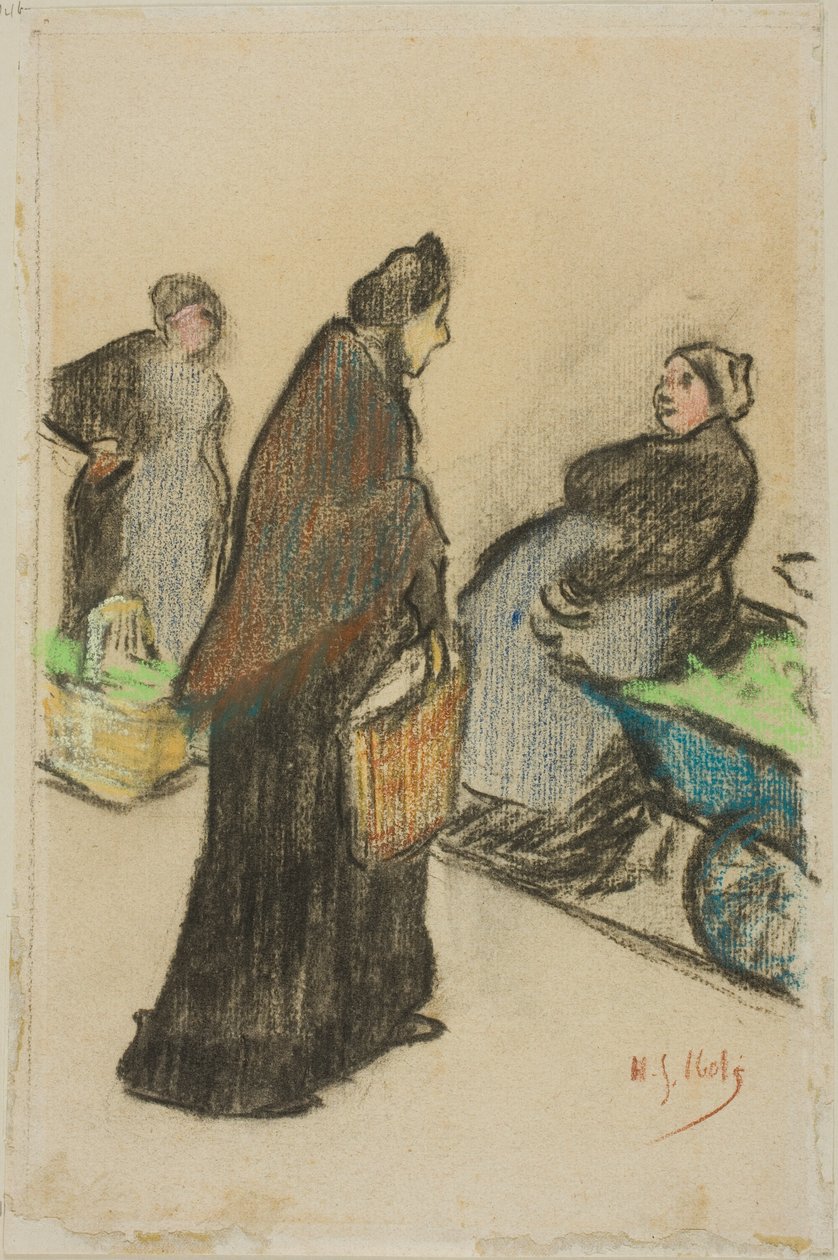 Marktvrouwen door Henri Gabriel Ibels