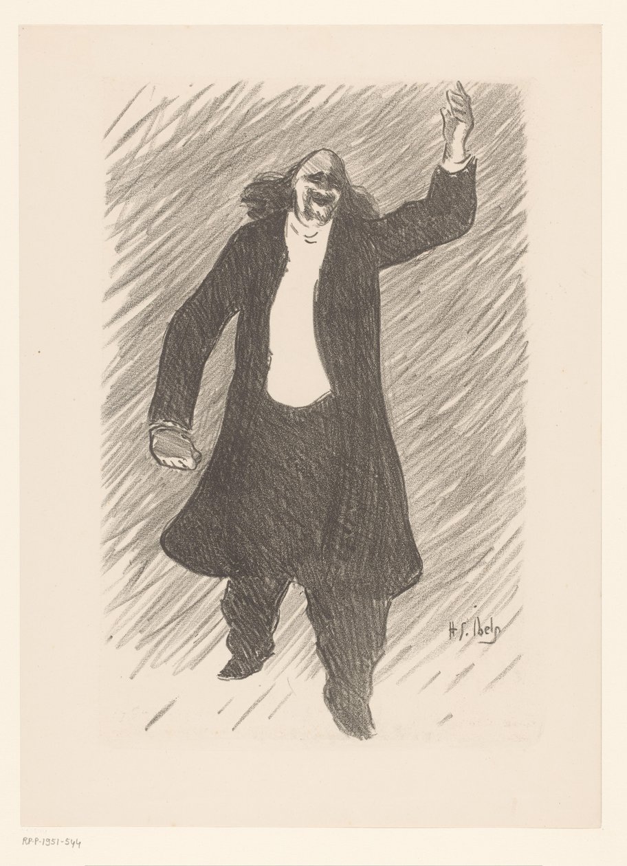 Portret van de chansonnier Marcel Legay door Henri-Gabriel Ibels