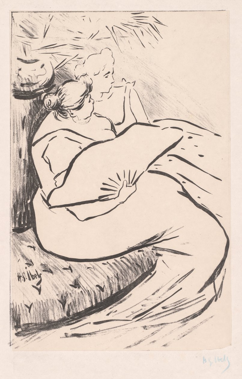 Zittende vrouw, ca. 1895-1900 door Henri Gabriel Ibels