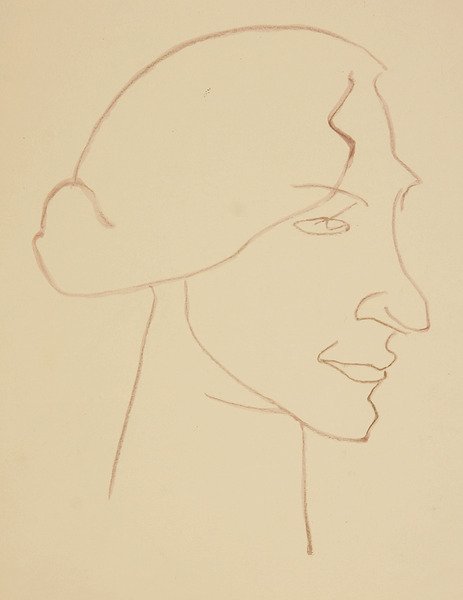 Sophie in profiel door Henri Gaudier Brzeska