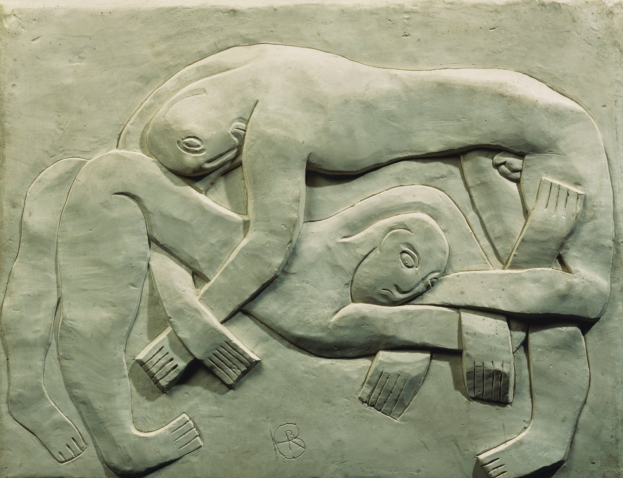 De Worstelaars door Henri Gaudier Brzeska