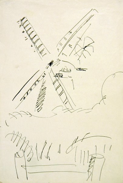 Windmolen door Henri Gaudier Brzeska