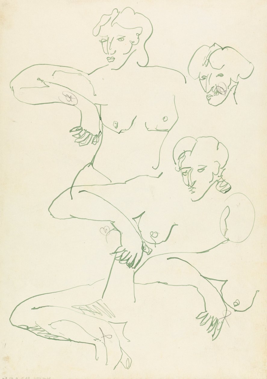 Vijf Studies van een Vrouwelijke Figuur door Henri Gaudier Brzeska