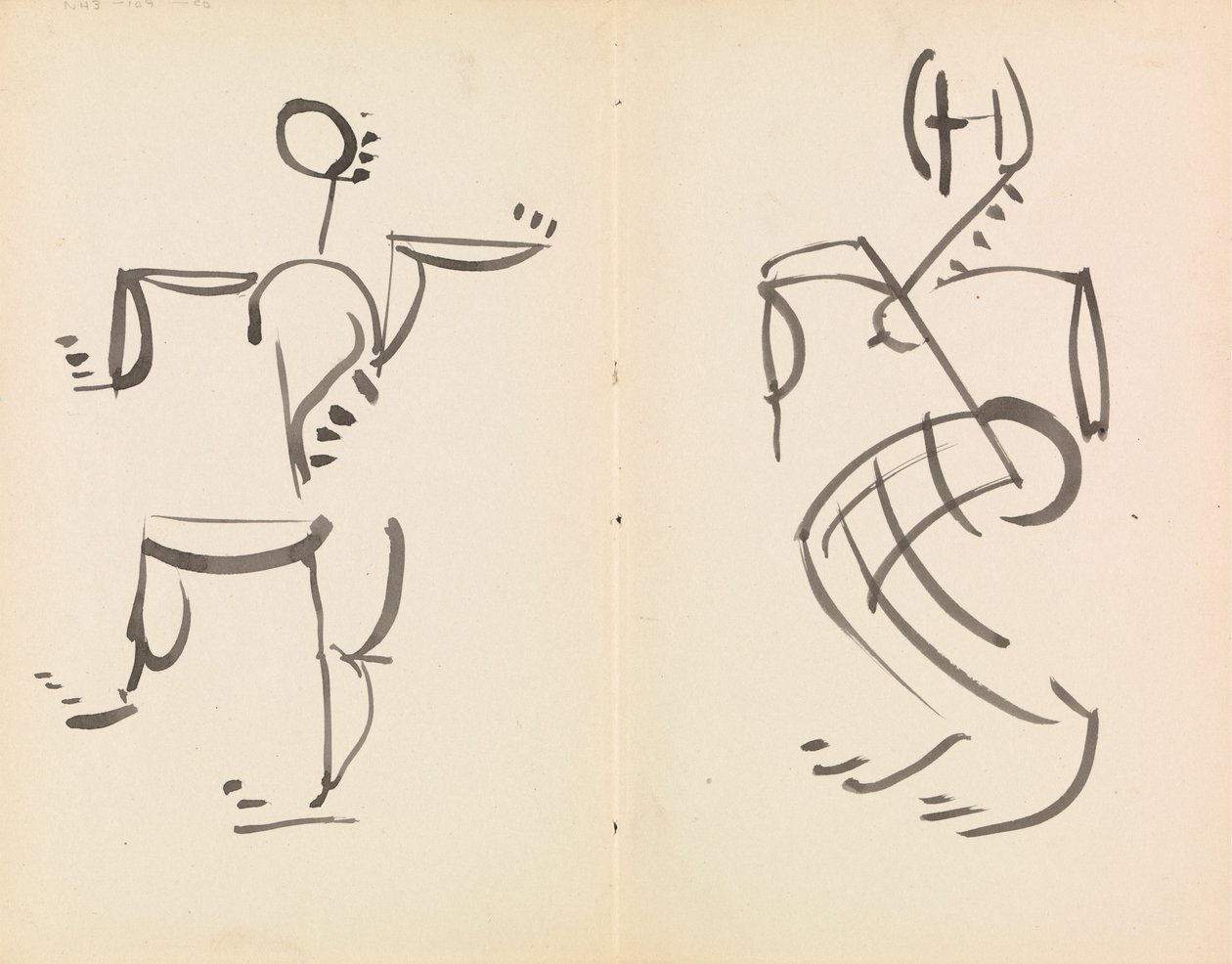 Mannelijke en vrouwelijke dansfiguren door Henri Gaudier Brzeska