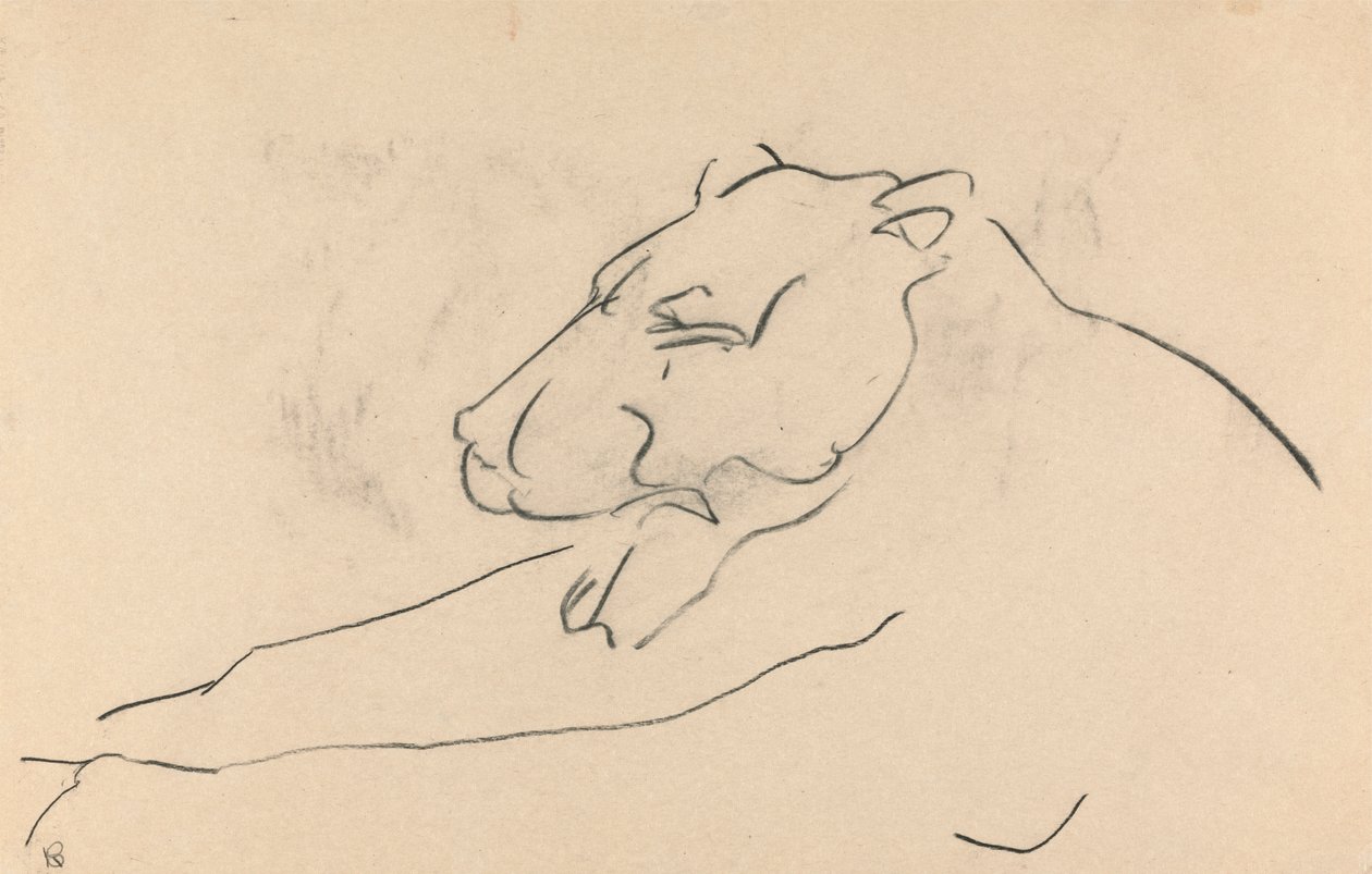 Liggende leeuwin door Henri Gaudier Brzeska