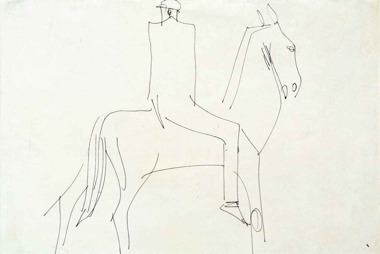 Ruiter in Rotton Row, 1913 door Henri Gaudier Brzeska