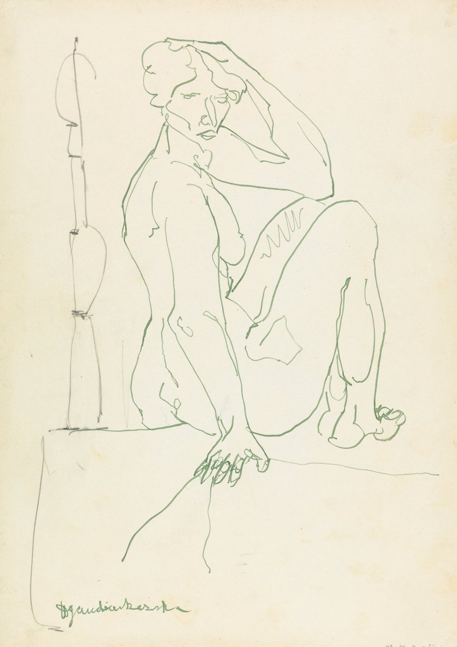 Zittende vrouwelijke figuur door Henri Gaudier Brzeska