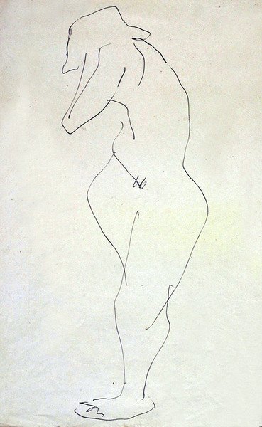 Sophie naakt, wegdraaiend door Henri Gaudier Brzeska