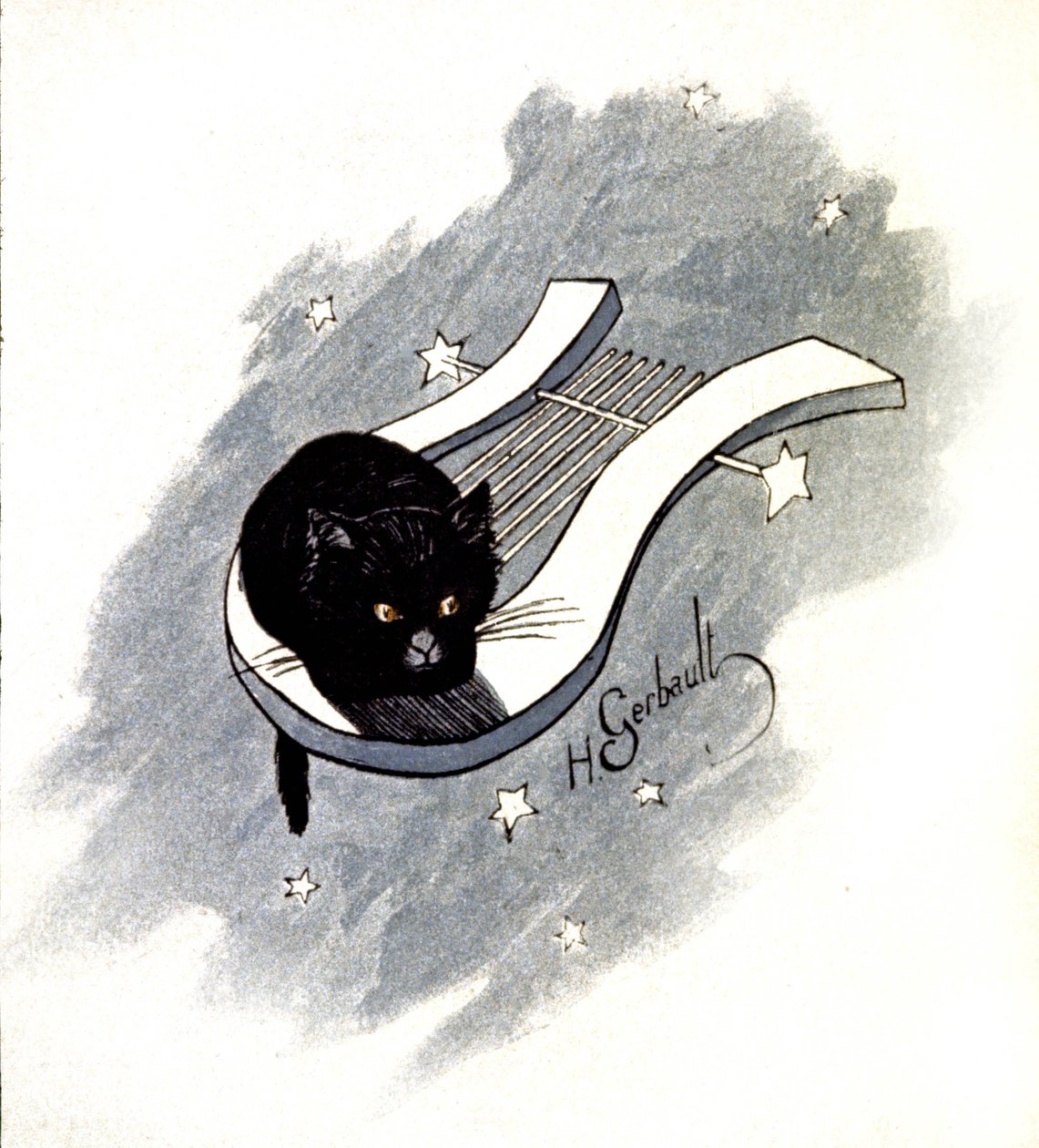 Le Chat Noir, Parijse cabaret, c.1900 (illustratie) door Henri Gerbault