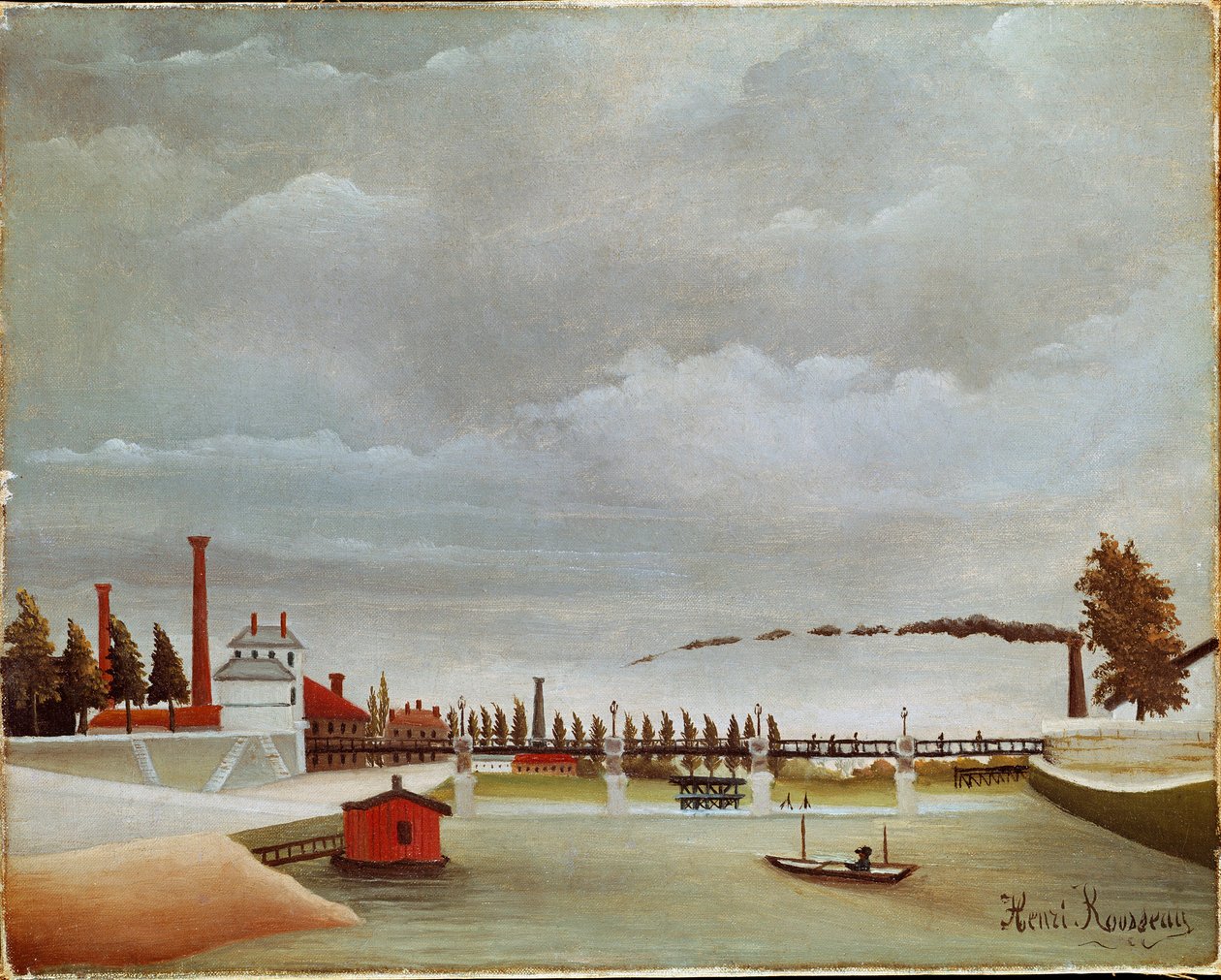 De oevers van de Seine door Henri J.F. Rousseau