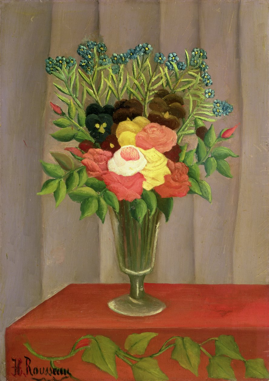 Bloemen met een Lavendel Achtergrond door Henri J.F. 1844-1910 Rousseau
