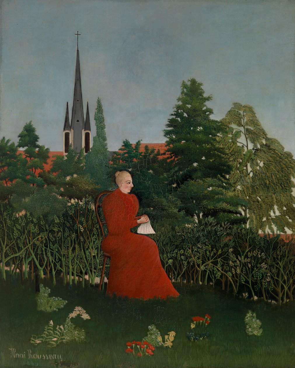 Vrouw in een Landschap door Henri J.F. 1844-1910 Rousseau