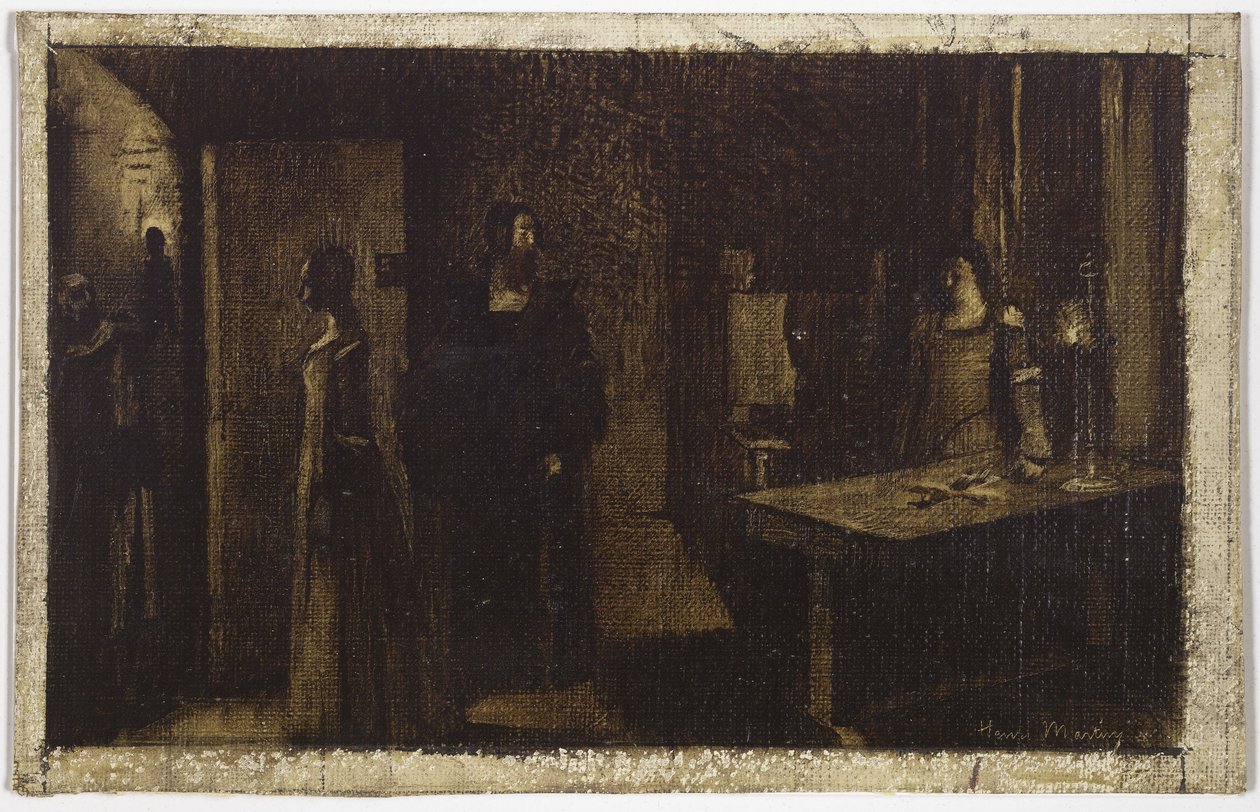 Het kruisbeeld, ca. 1887 (olieverf op doek) door Henri Jean Guillaume Martin