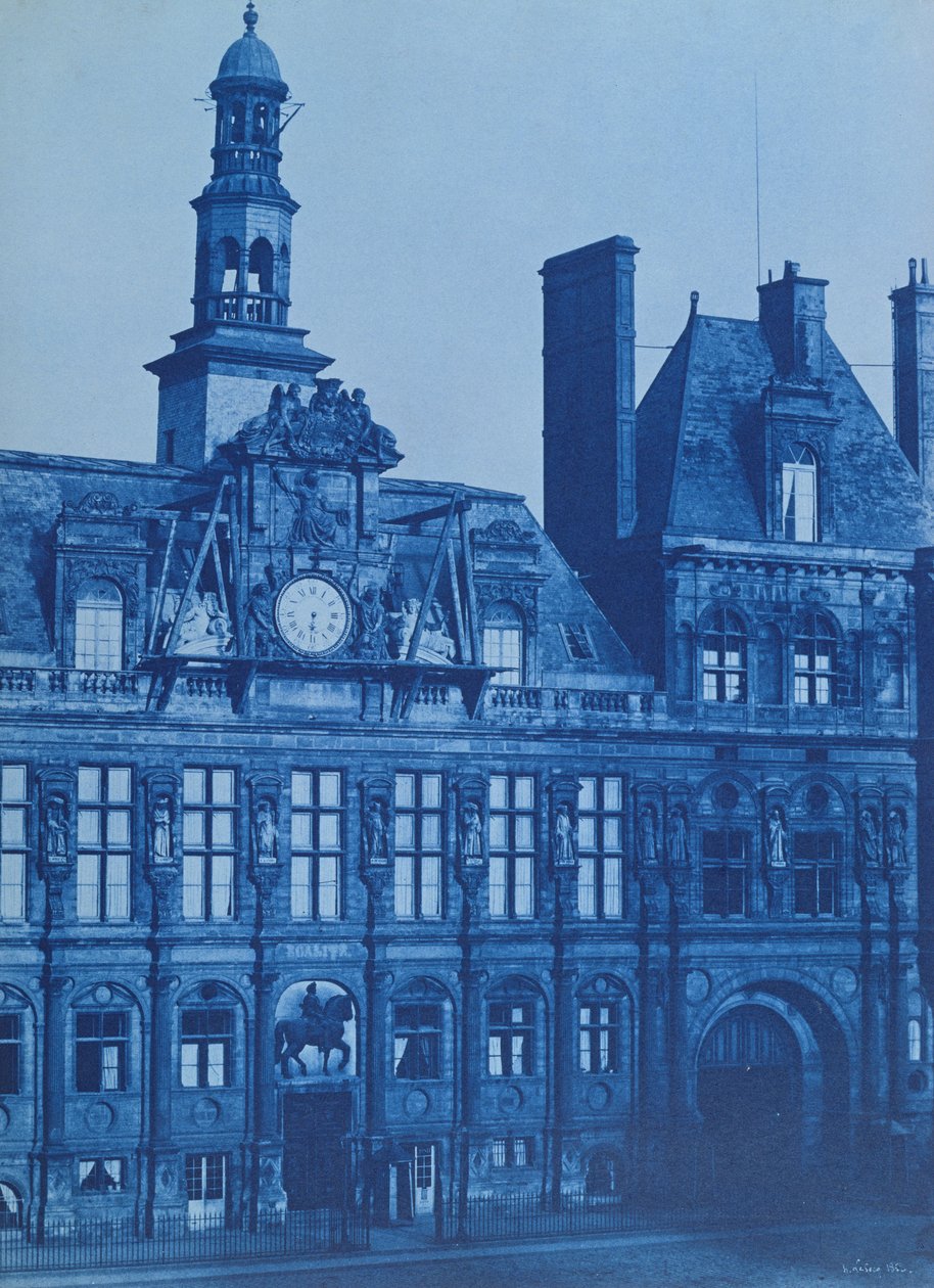 Het Hotel de Ville in Parijs, 1853 door Henri Jean Louis Le Secq