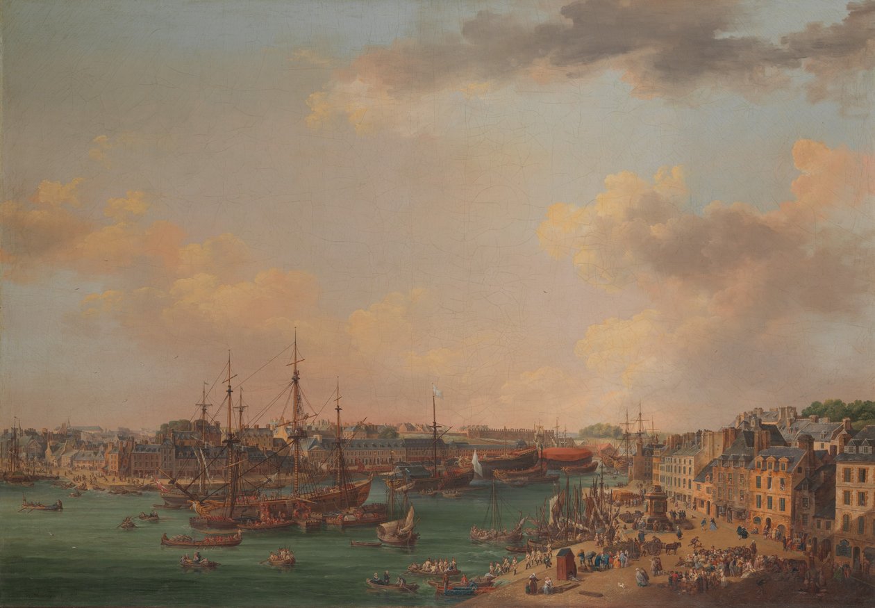 De buitenhaven van Brest, 1773 door Henri Joseph Van Blarenberghe