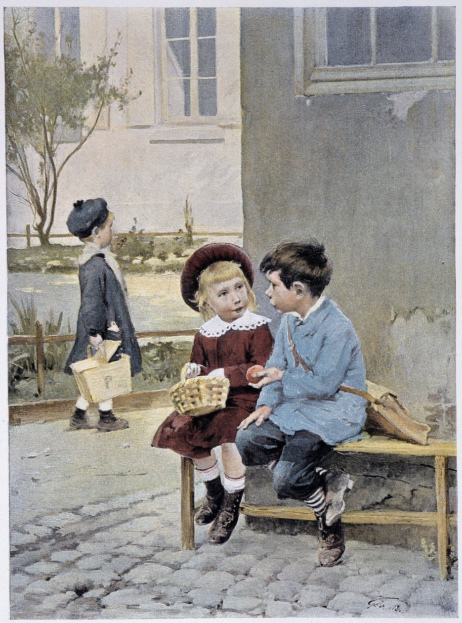 Vrijhandel - aquarel door Geoffroy in "Le Figaro Illustré", mei 1901 door Henri Jules Jean Geoffroy