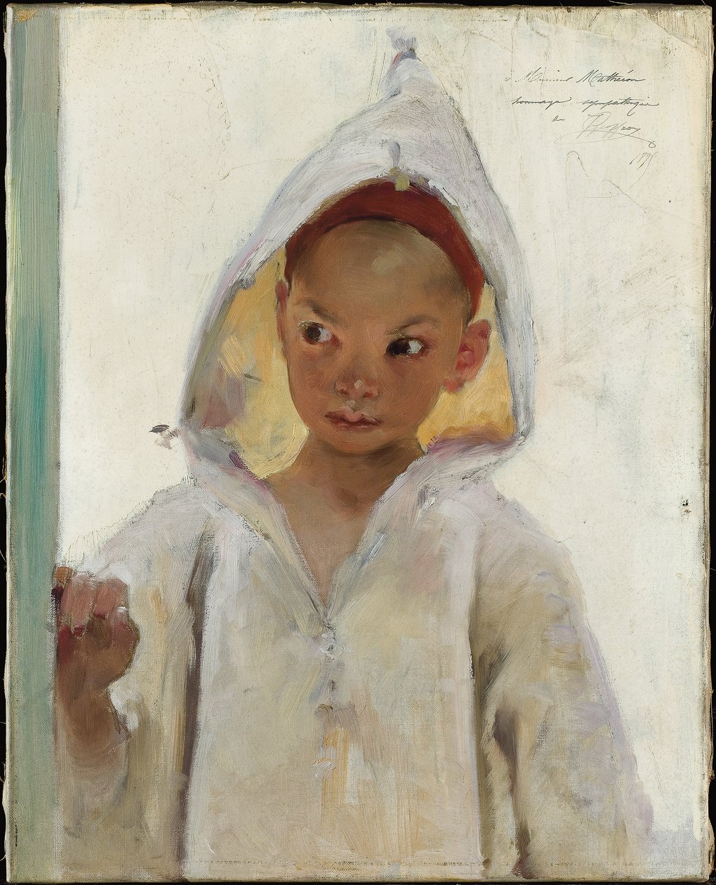 Portret van een Jonge Jongen met een Burnous door Henri Jules Jean Geoffroy