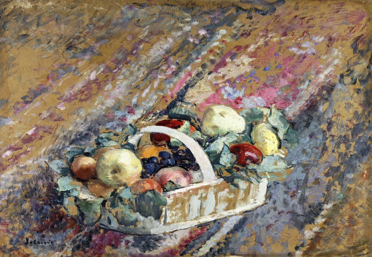 Stilleven met een mand met fruit; Nature Morte au Panier de Fruits door Henri Lebasque