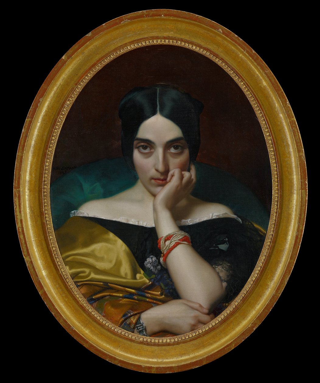 Portret van Clémentine (mevrouw Alphonse) Karr door Henri Lehmann