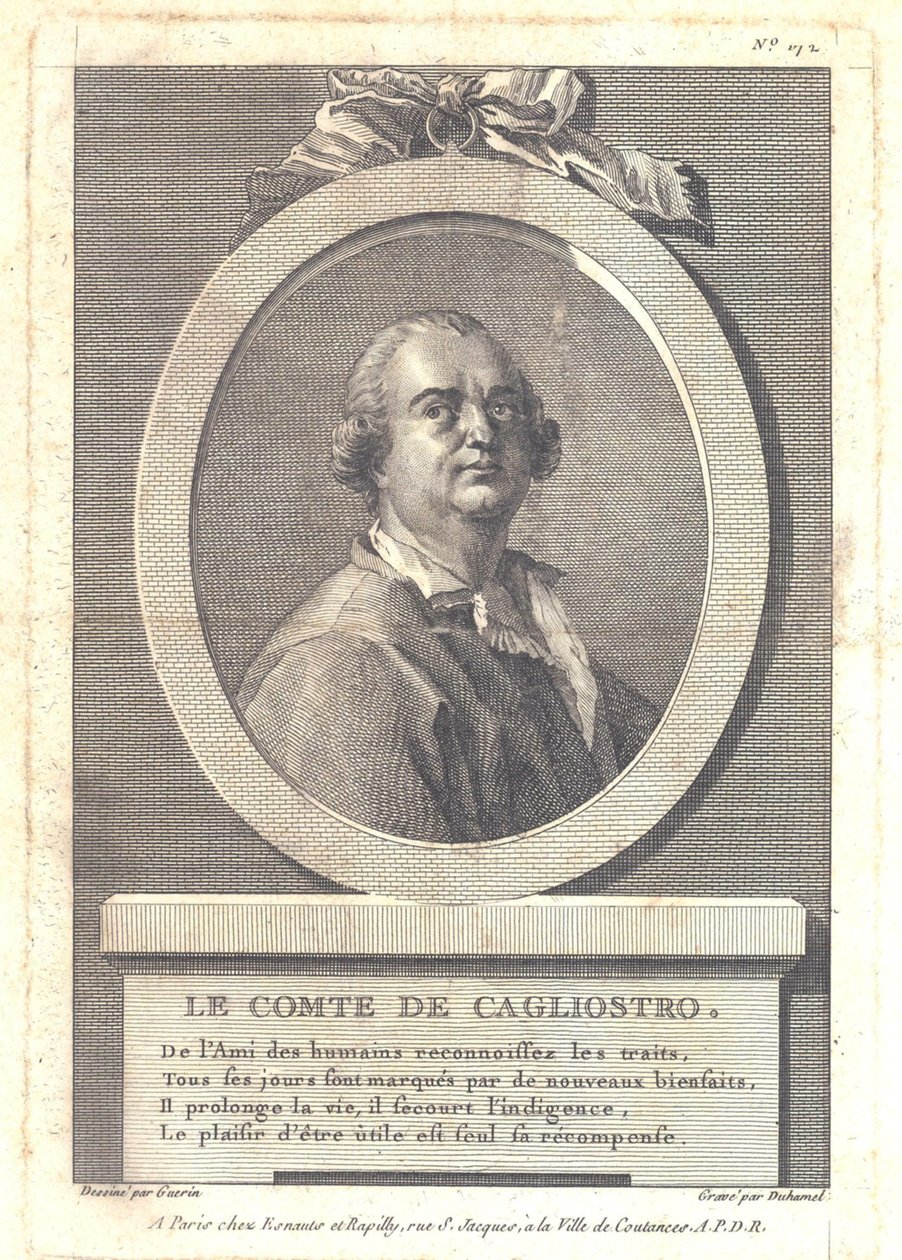 Graaf Alessandro di Cagliostro door Henri Louis Duhamel du Monceau