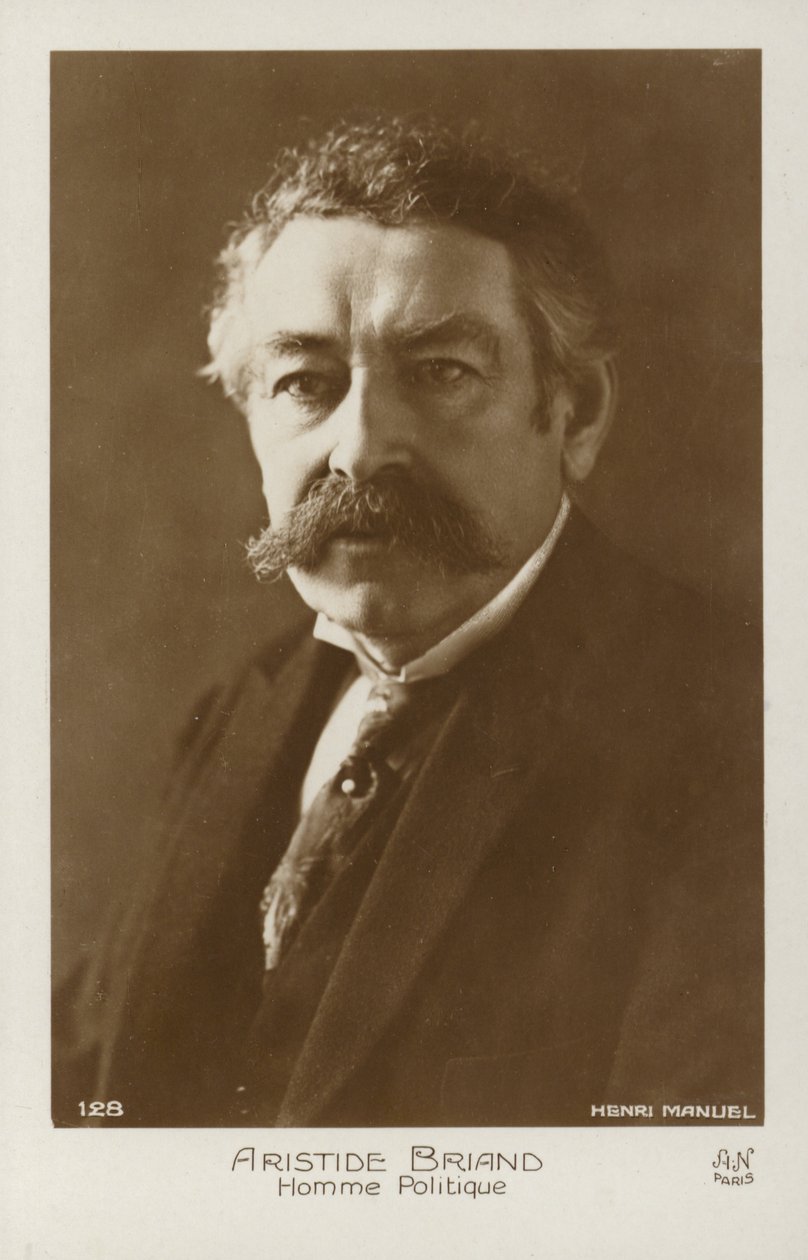 Aristide Briand (z/w foto) door Henri Manuel