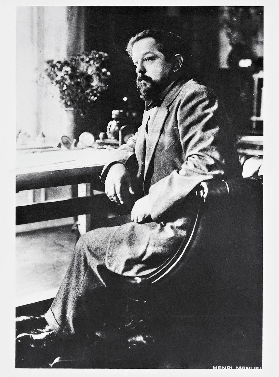 Portret van de Franse componist en pianist Claude Debussy door Henri Manuel