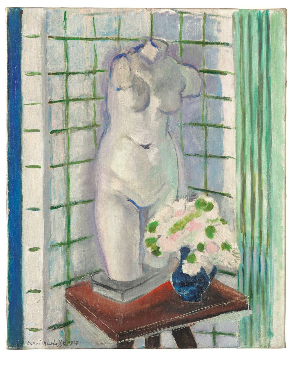 Antiek en anjers door Henri Matisse
