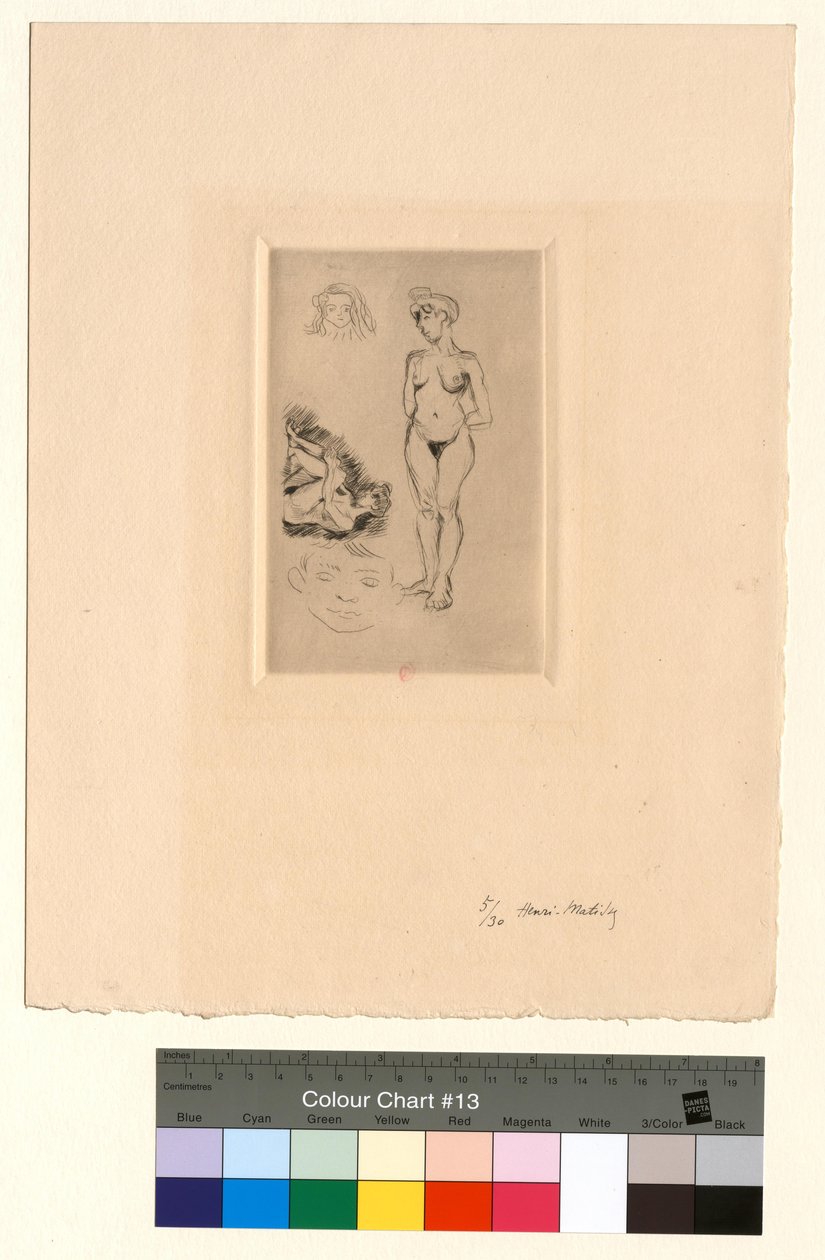 Twee naakten, twee kinderhoofden door Henri Matisse