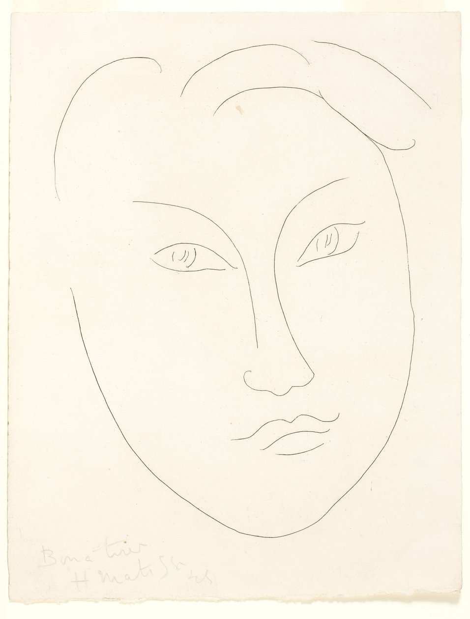 Gezicht van een jonge jongen door Henri Matisse