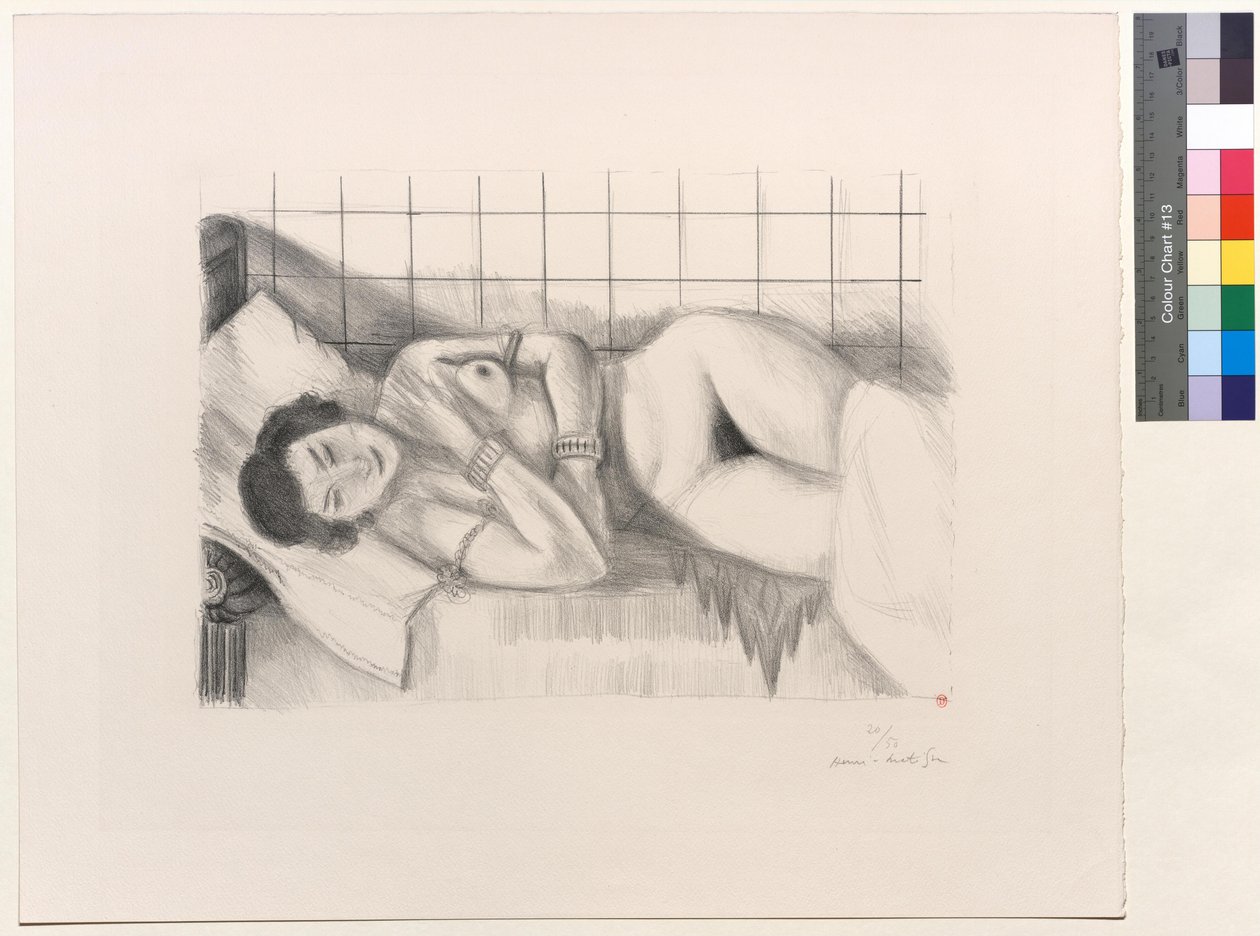 Slapende figuur, sjaal over de benen door Henri Matisse