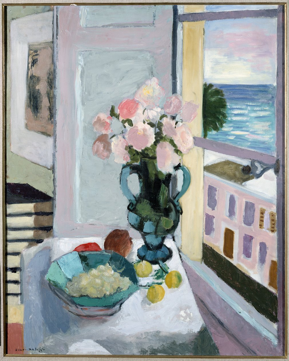 Bloemen voor een raam door Henri Matisse