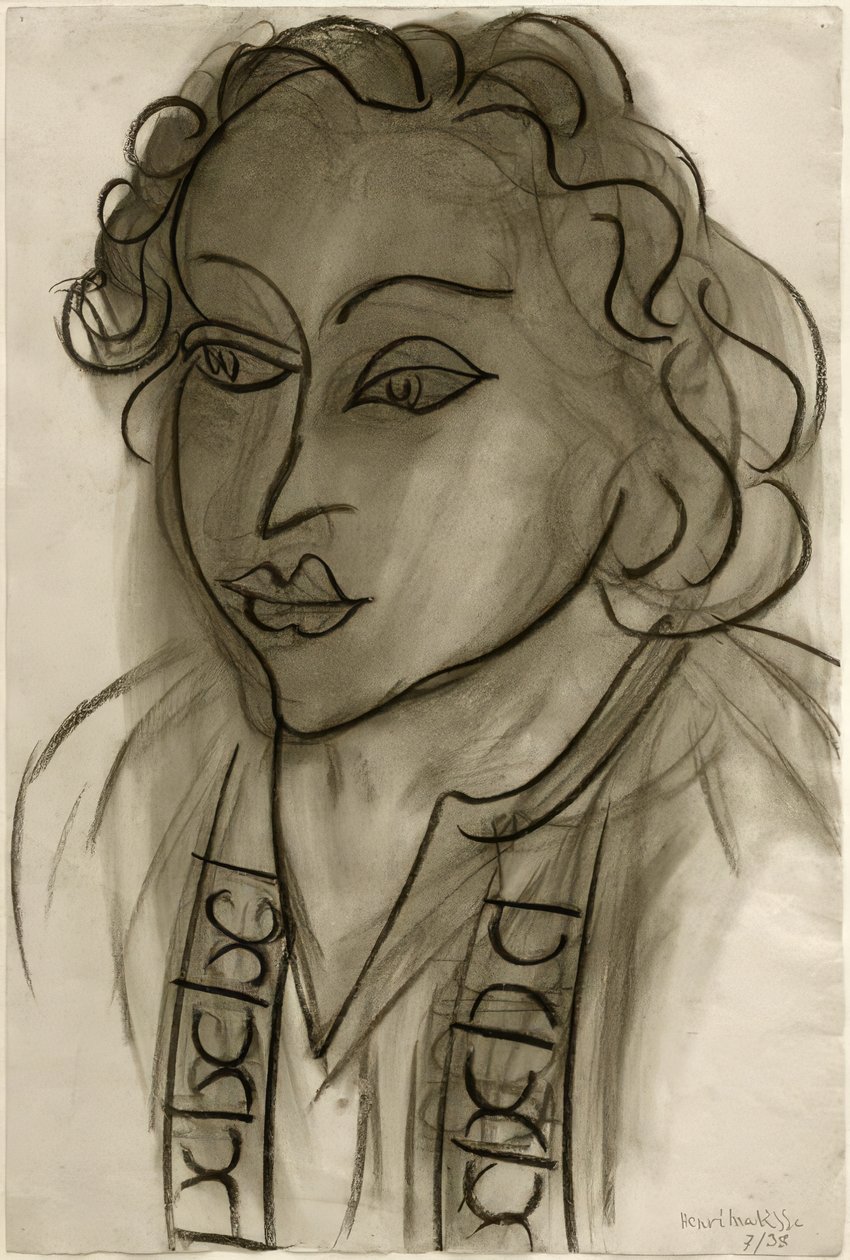 Hoofd van een vrouw door Henri Matisse