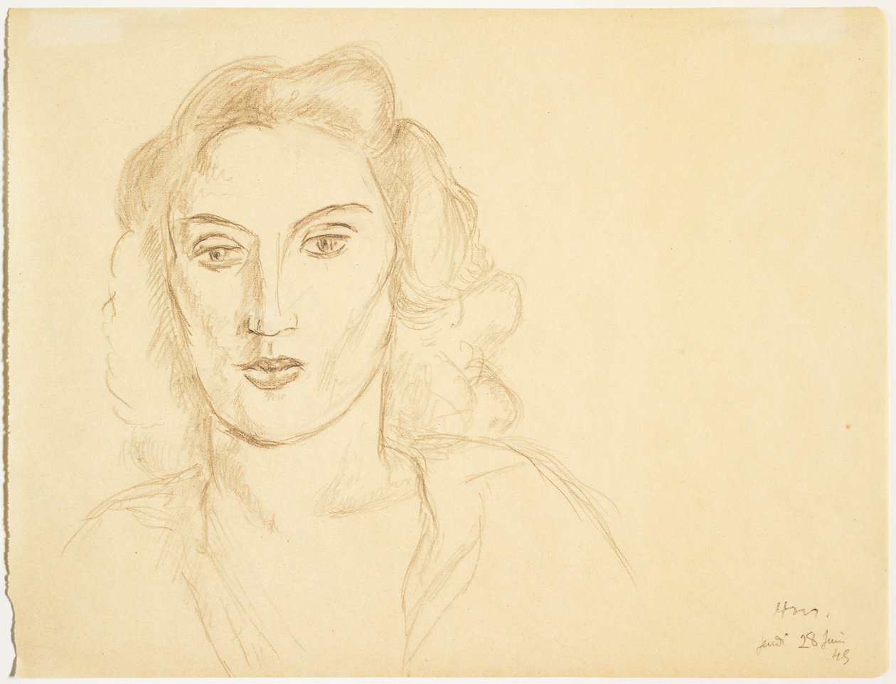 Hoofd van een vrouw door Henri Matisse