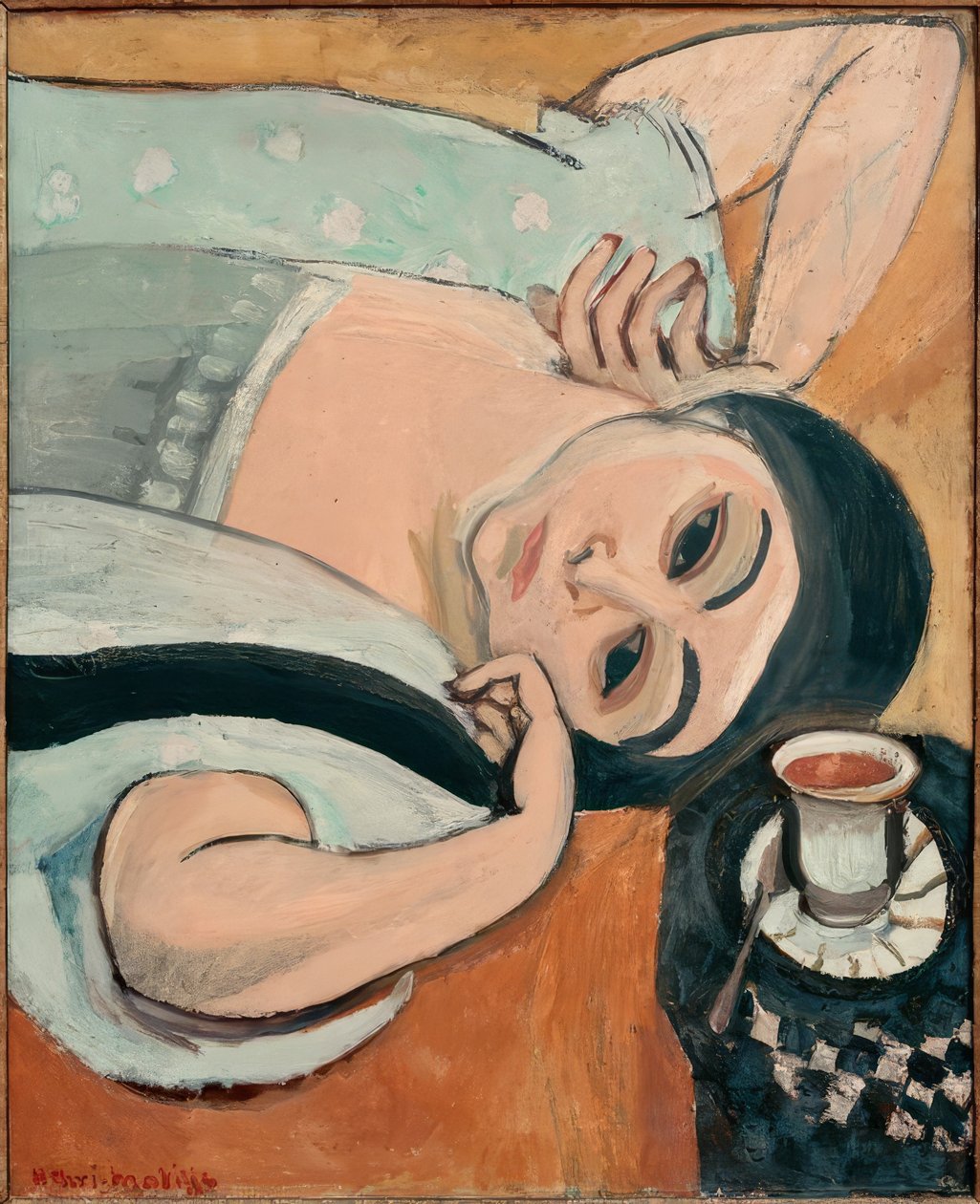 Laurette met een kopje koffie door Henri Matisse