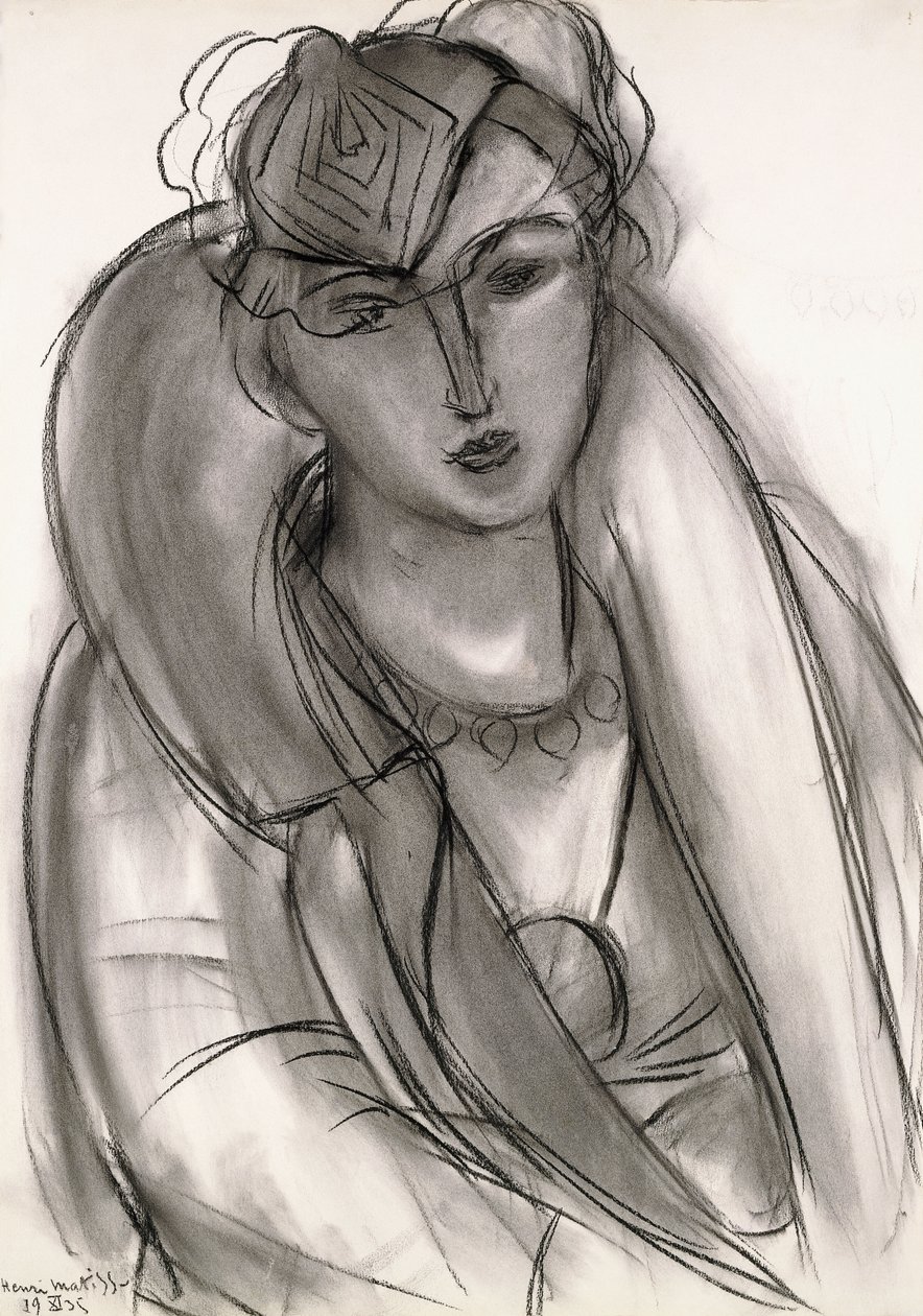 Lydia (Studie voor portret in blauwe jas) door Henri Matisse