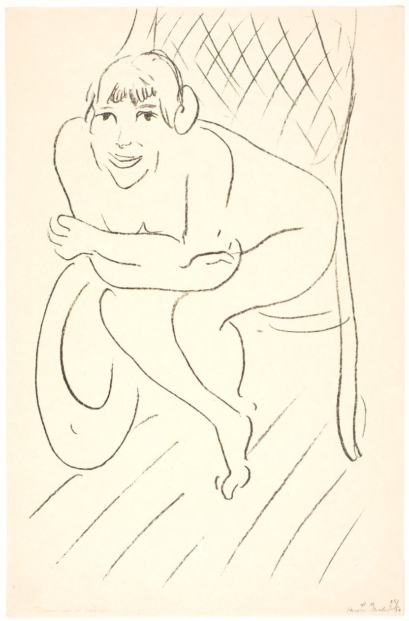 Naakte vrouw in een schommelstoel door Henri Matisse