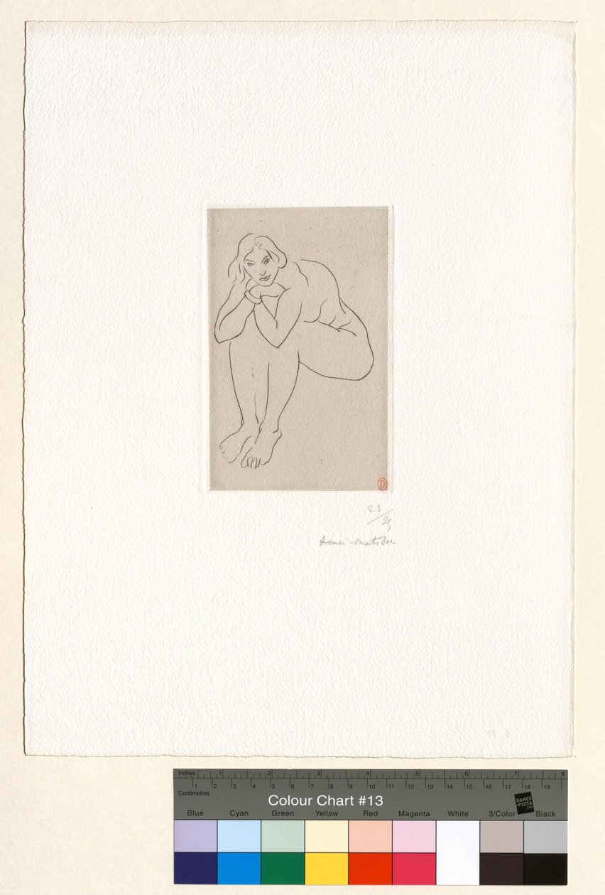 Zittend naakt, de romp steunend op de knieën door Henri Matisse