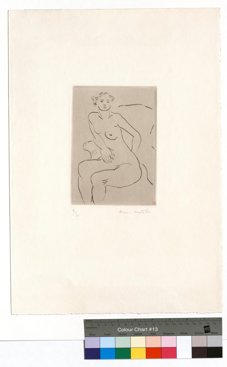 Naakt in een fauteuil, linkerhand door Henri Matisse